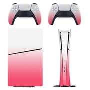 Skin Sticker Set for PS5 Pro Slim Disc Digital Edition Full Body Protective Wrap for PlayStation 5 Console & 2 Controllers White Fade Pink