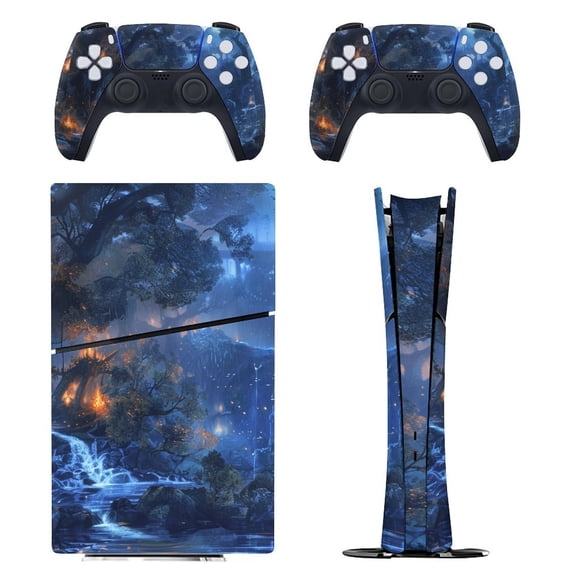 Skin Sticker for PS5 Slim Standard Disc Digital Edition Console and Controllers Decals for Playstation 5 (Alien Enviroment,PS5 Disc Edition)