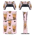 thumbnail image 1 of Skin Sticker for PS5 Slim Standard Disc Digital Edition Console and Controllers Decals for Playstation 5 (Boba Milk Tea,PS5 Digital Edition), 1 of 5