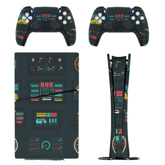 Skin Sticker for PS5 Slim Standard Disc Digital Edition Console and Controllers Decals for Playstation 5 (Dashboard,PS5 Digital Edition)
