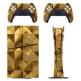 thumbnail image 1 of Skin Sticker for PS5 Slim Standard Disc Digital Edition Console and Controllers Decals for Playstation 5 (Golden Metallic,PS5 Disc Edition), 1 of 5