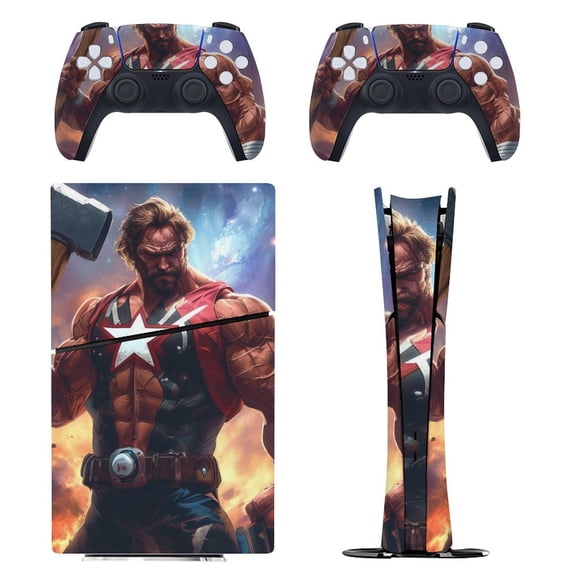 Skin Sticker for PS5 Slim Standard Disc Digital Edition Console and Controllers Decals for Playstation 5 (Hero,PS5 Digital Edition)