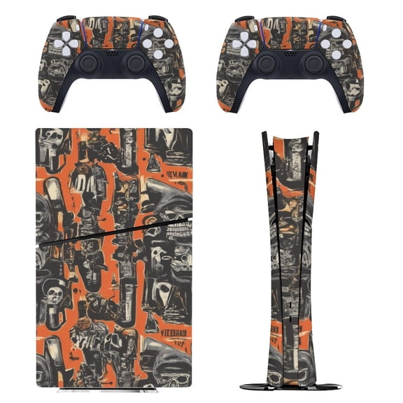 Skin Sticker for PS5 Slim Standard Disc Digital Edition Console and Controllers Decals for Playstation 5 (Old Punk,PS5 Disc Edition)