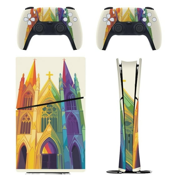 Skin Sticker for PS5 Slim Standard Disc Digital Edition Console and Controllers Decals for Playstation 5 (St. Patrick's Cathedral,PS5 Slim)