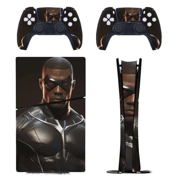 Skin Sticker for PS5 Slim Standard PS5 Pro Disc Digital Edition Console and Controllers Decals for Playstation 5 (Black Muscle ,PS5 Pro Standard)