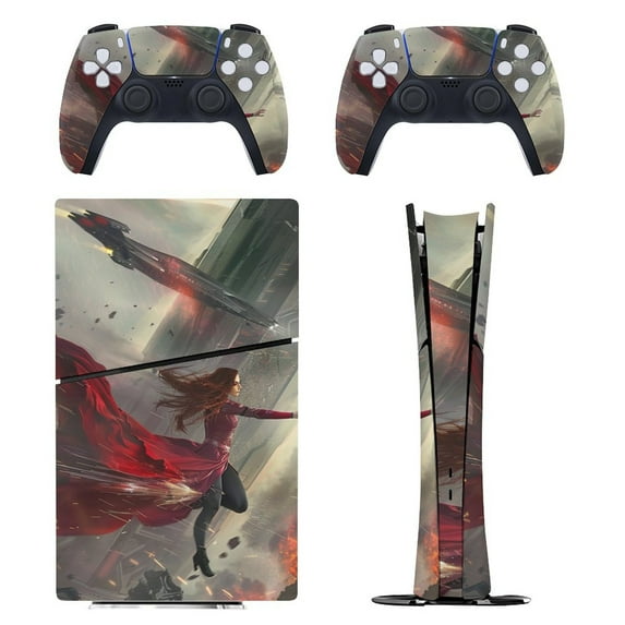 Skin Sticker for PS5 Slim Standard PS5 Pro Disc Digital Edition Console and Controllers Decals for Playstation 5 (Magic Female ,PS5 Pro Standard)