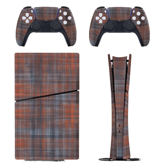 Skin Sticker for PS5 Slim Standard PS5 Pro Disc Digital Edition Console and Controllers Decals for Playstation 5 (Plaid ,PS5 Pro Standard)