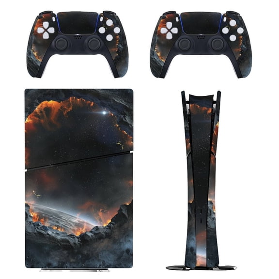 Skin Sticker for PS5 Slim Standard PS5 Pro Disc Digital Edition Console and Controllers Decals for Playstation 5 (Universe Hole ,PS5 Pro Standard)