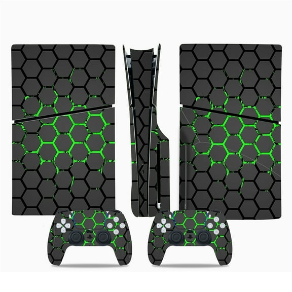 Skin Sticker for ps5 Slim Console Disc Edition, Console Controllers Full Body Vinyl Skin Decal Cover Stickers Protective Wrap Cover