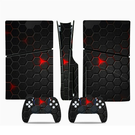Skin Sticker for ps5 Slim Console Disc Edition, Console Controllers Full Body Vinyl Skin Decal Cover Stickers Protective Wrap Cover