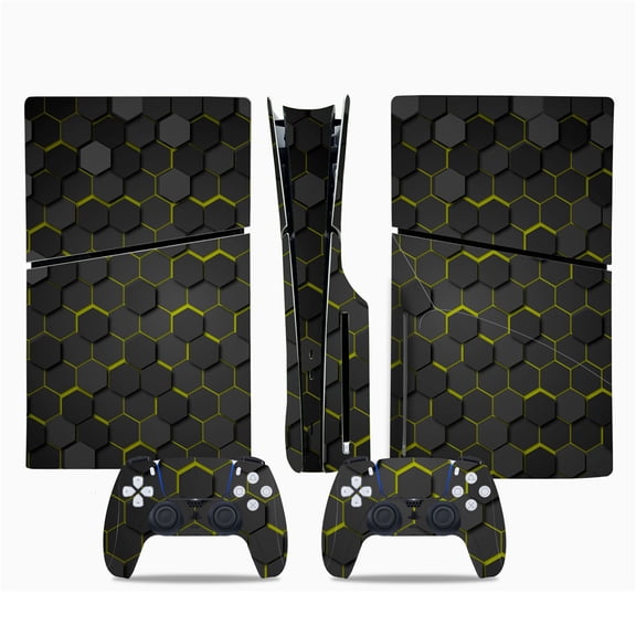 Skin Sticker for ps5 Slim Console Disc Edition, Console Controllers Full Body Vinyl Skin Decal Cover Stickers Protective Wrap Cover