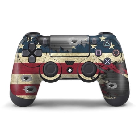 Skin Stickers for Playstation 4 Controller - Vinyl Leather Texture Sticker for DualShock 4 Wireless Game Sixaxis Controllers - Protectors Controller Decal - Battle Torn Stripes
