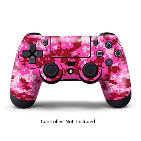 Skin Stickers for Playstation 4 Controller - Vinyl Leather Texture Sticker for DualShock 4 Wireless Game Sixaxis Controllers - Protectors Controller Decal - Digicamo Pink
