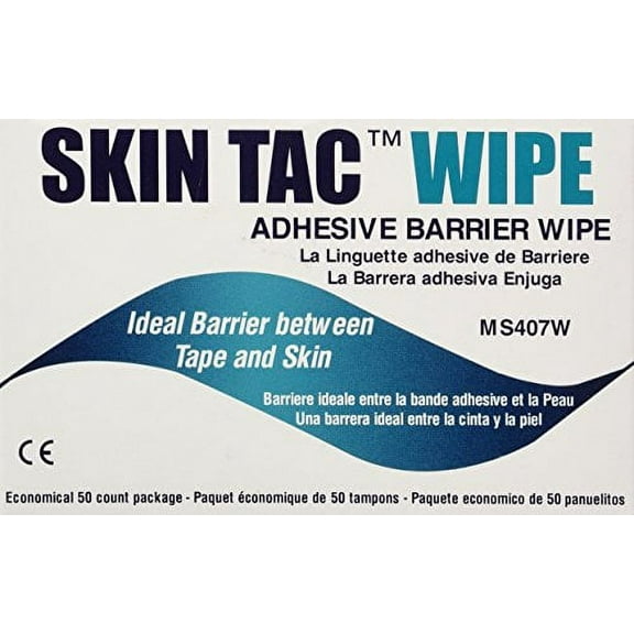 Skin Tac Adhesive Barrier Wipe  Box of 50 , 3 Pack