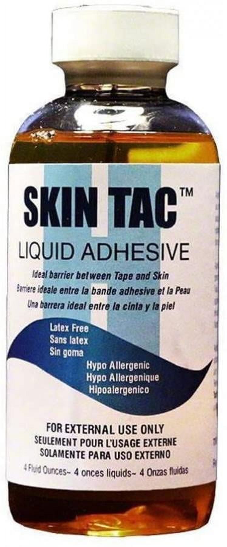 Skin Tac H Liquid Adhesive, 4 ounce Bottle, Clear, Latex-free, 1 Count