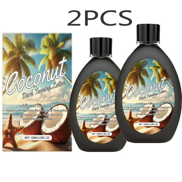 Skin Tanning Lotion - Natural Tanning Lotion Accelerator - For Indoor Tanning Beds and Outdoor Sun Tan - Safe for Face, Body and Tattoos - With Coconut Oil 100ml