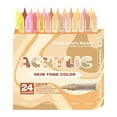 thumbnail image 1 of Skin Tone Acrylic Markers 24 Colors Anime Pro Soft Brush Tip Liquid Ink Pens Non Skin Colour Markers For Art On Canvas Rocks Glass Paper 1.8ml, 1 of 6