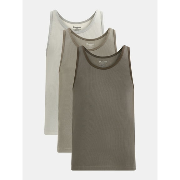 No Boundaries Skin Tone Basic Tank Top, 3-Pack, Men's