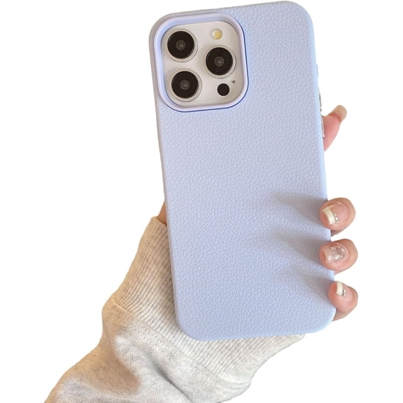 Skin Touch Feel Leather Phone Case for iPhone (Blue,iPhone 13 Pro Max)