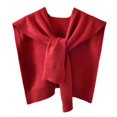 thumbnail image 1 of Skin-Touching Versatile Lady Knitted Thin Shoulder Costume Shawl Fake Lapel A4E0, 1 of 5