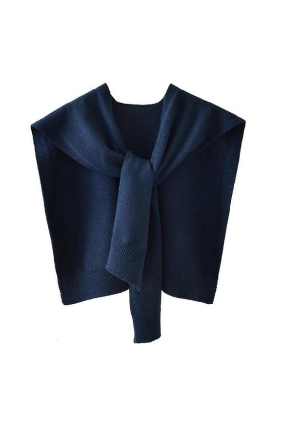 Skin-Touching Versatile Lady Knitted Thin Shoulder Lapel Fake Shawl E3Q7