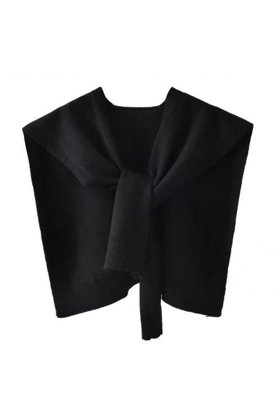 Skin-Touching Versatile Lady Knitted Thin Shoulder Lapel Fake Shawl L9C7