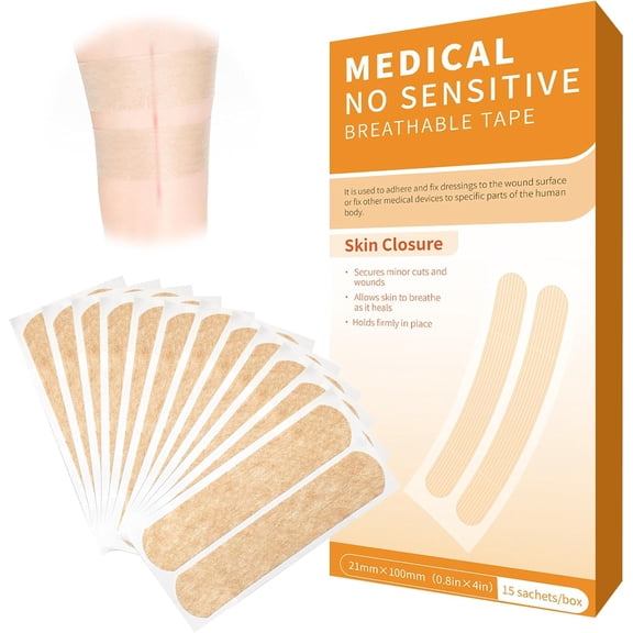 Skin Wound Closure Strips Breathable Sterilie Wounds Closure Bandage 30 Plasters 21x100mm Stitch Free Laceration Repair Tape