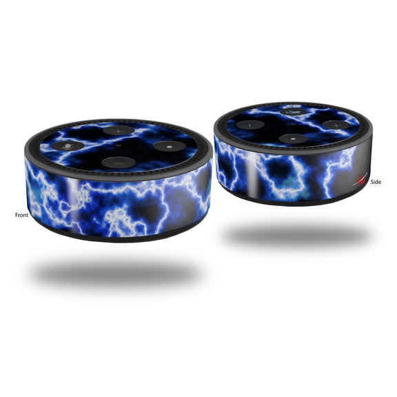 Skin Wrap Decal Set 2 Pack for Amazon Echo Dot 2 - Electrify Blue (2nd Generation ONLY - Echo NOT INCLUDED)