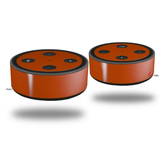 Skin Wrap Decal Set 2 Pack for Amazon Echo Dot 2 - Solids Collection Burnt Orange (2nd Generation ONLY - Echo NOT INCLUDED)