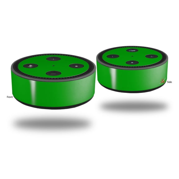 Skin Wrap Decal Set 2 Pack for Amazon Echo Dot 2 - Solids Collection Green (2nd Generation ONLY - Echo NOT INCLUDED)
