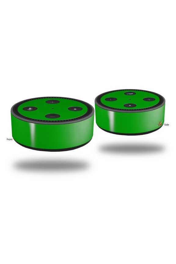 Skin Wrap Decal Set 2 Pack for Amazon Echo Dot 2 - Solids Collection Green (2nd Generation ONLY - Echo NOT INCLUDED)