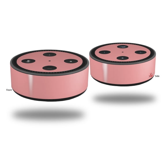 Skin Wrap Decal Set 2 Pack for Amazon Echo Dot 2 - Solids Collection Pink (2nd Generation ONLY - Echo NOT INCLUDED)