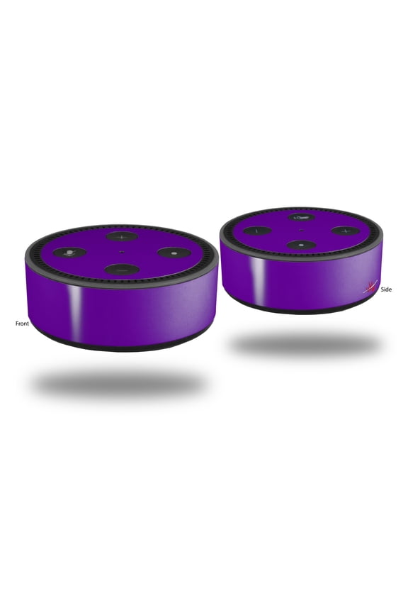 Skin Wrap Decal Set 2 Pack for Amazon Echo Dot 2 - Solids Collection Purple (2nd Generation ONLY - Echo NOT INCLUDED)
