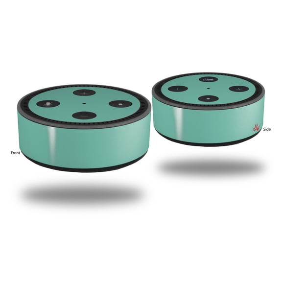 Skin Wrap Decal Set 2 Pack for Amazon Echo Dot 2 - Solids Collection Seafoam Green (2nd Generation ONLY - Echo NOT INCLUDED)