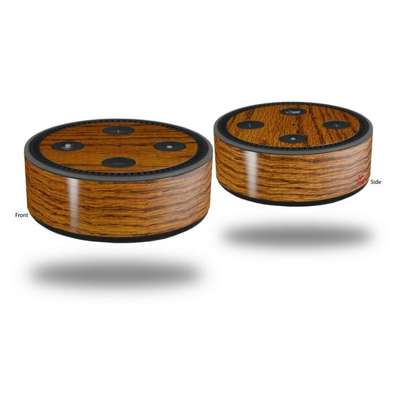 Skin Wrap Decal Set 2 Pack for Amazon Echo Dot 2 - Wood Grain - Oak 01 (2nd Generation ONLY - Echo NOT INCLUDED)