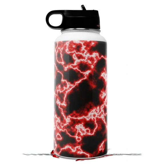 Skin Wrap Decal compatible with Hydro Flask Wide Mouth Bottle 32oz Electrify Red (BOTTLE NOT INCLUDED)