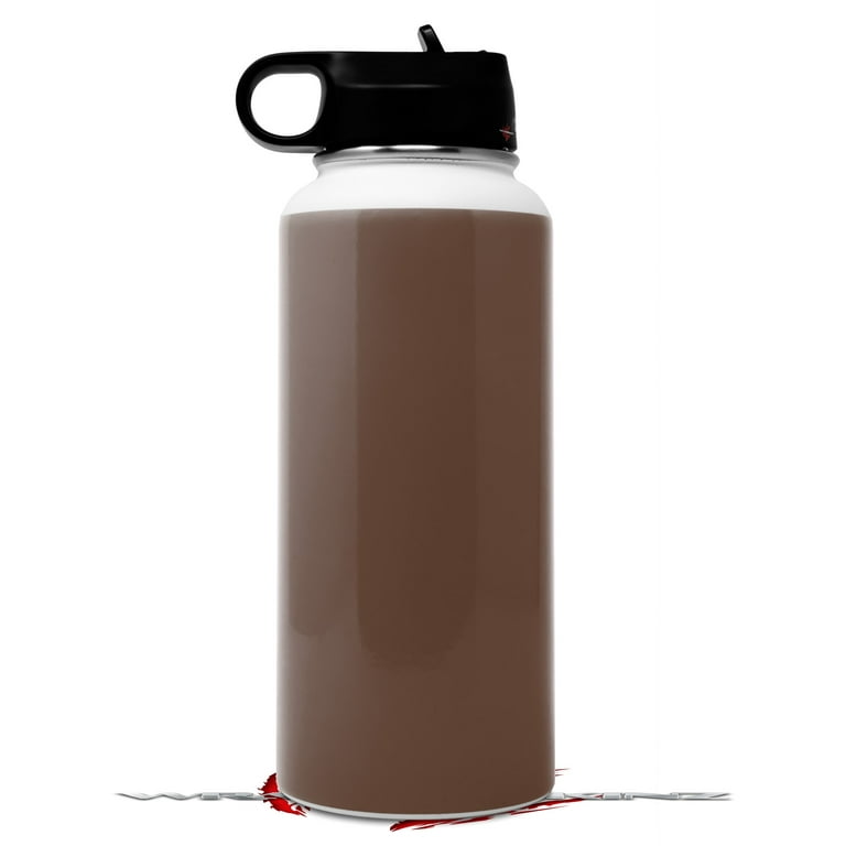Skin Wrap Decal compatible with Hydro Flask Wide Mouth Bottle 32oz Solids  Collection Chocolate Brown (BOTTLE NOT INCLUDED) 