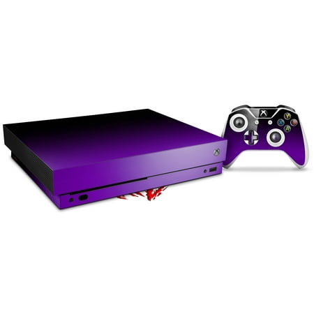 Skin Wrap for XBOX One X Console and Controller Smooth Fades Purple Black
