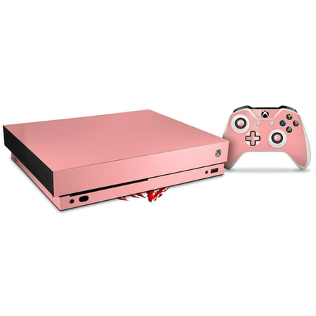 Skin Wrap for XBOX One X Console and Controller Solids Collection Pink