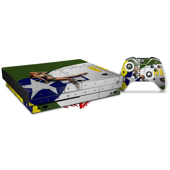 Skin Wrap for XBOX One X Console and Controller WWII Bomber War Plane Pin Up Girl