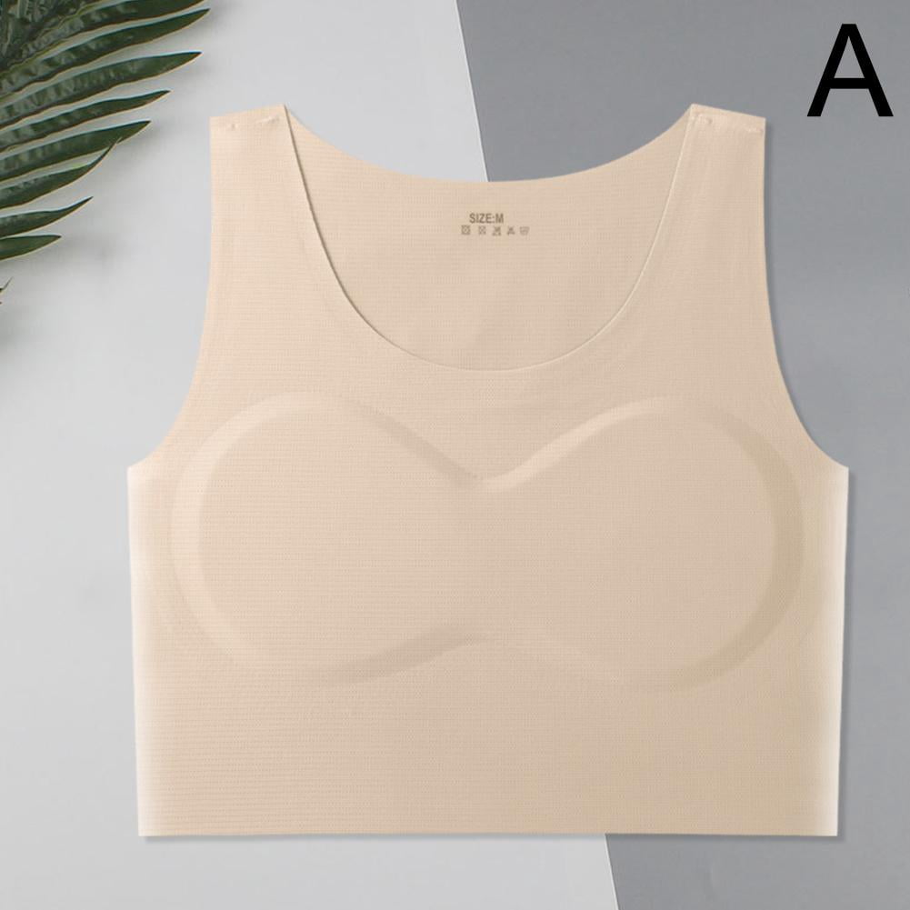 Skin color (A) M$ Super flat chest binder ice silk underwear female ...
