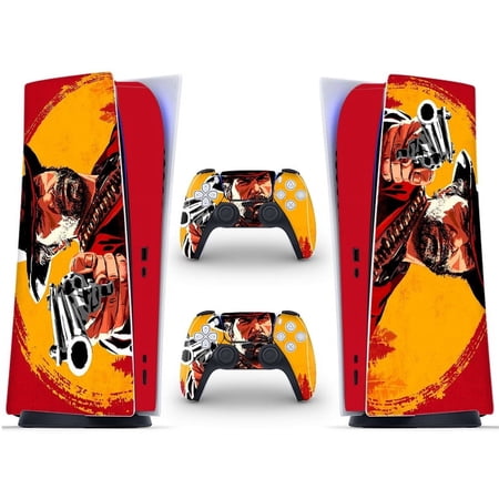 Skin for PS5 Digital Edition Console and Controller Vinyl Cover Skins Wraps Compatible with Playstation 5 Digital Edition(Red Dead Redemption 2)