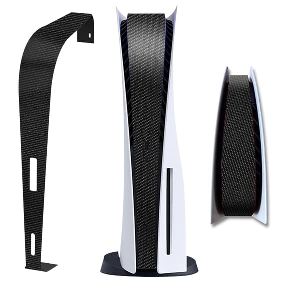 Middle Skin for PS5 Disc Version Console, Host Middle Strip Sticker, Console Center Part Protection Strip Film, Middle Sticker Accessories Durable Scratch Resistant-Carbon Black