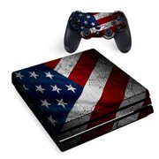 Skin for Sony PS4 Pro Console Decal Stickers Skins Cover -American Flag distressed wave