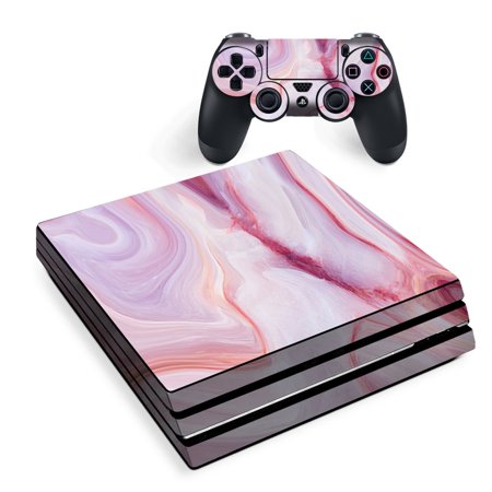 Skin for Sony PS4 Pro Console Decal Stickers Skins Cover -Pink Stone Marble Geode