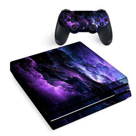 Skin for Sony PS4 Pro Console Decal Stickers Skins Cover -purple storm clouds
