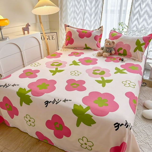 Skinfriendly Soft Sheets Household Printed Flat Bedroom King Queen