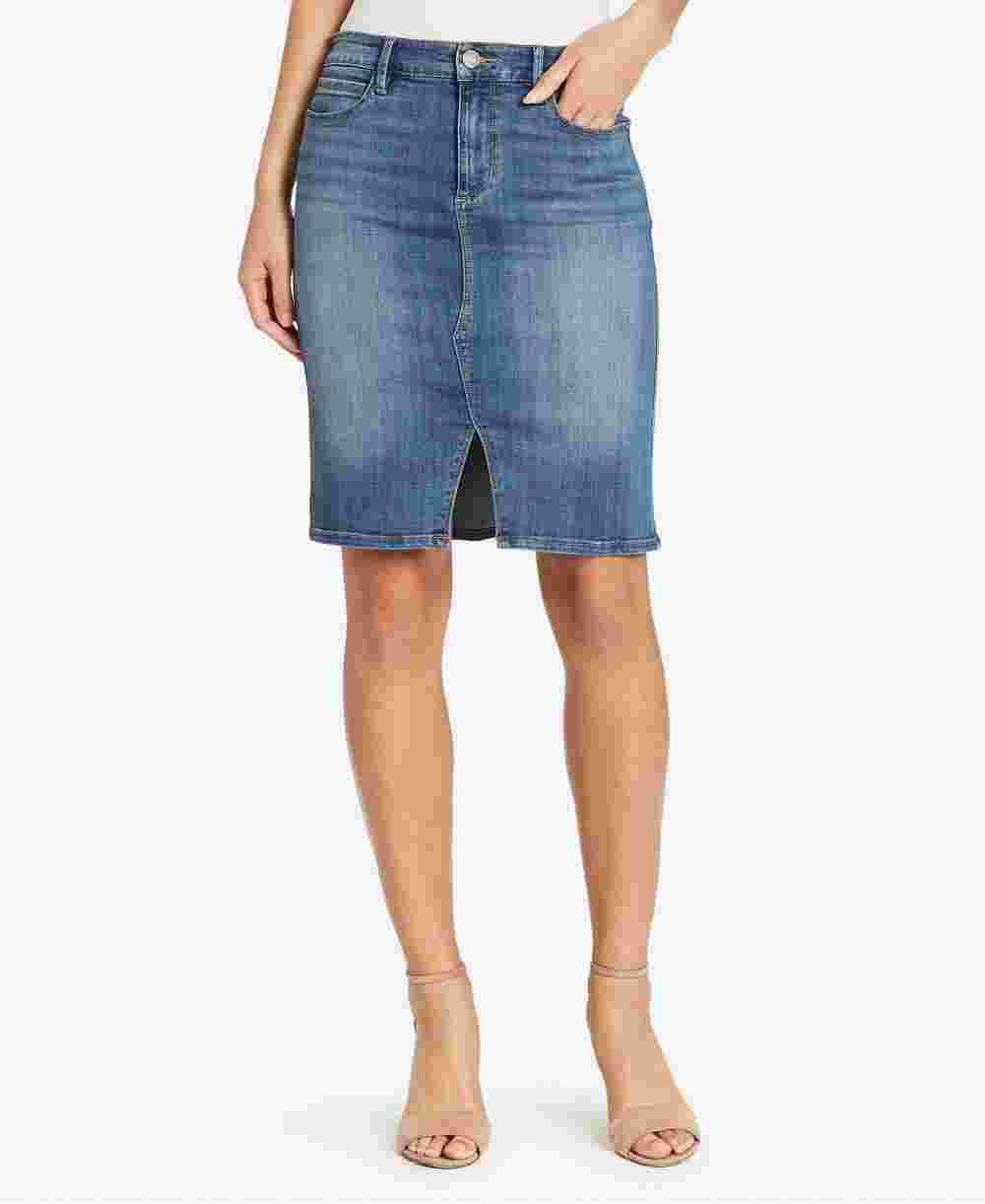 SkinNYgirl Women's Denim Pencil Skirt Blue Size 28