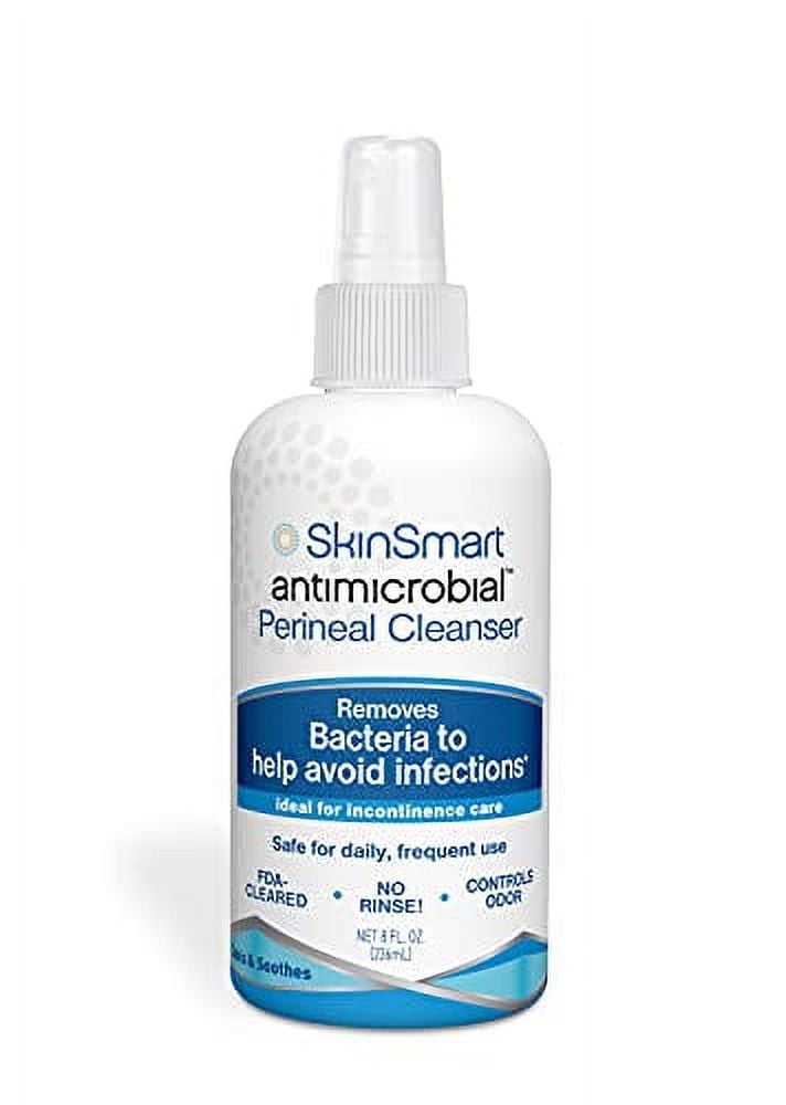 SkinSmart Antimicrobial Perineal Cleanser, Ideal for Incontinence Care and Postpartum, Removes