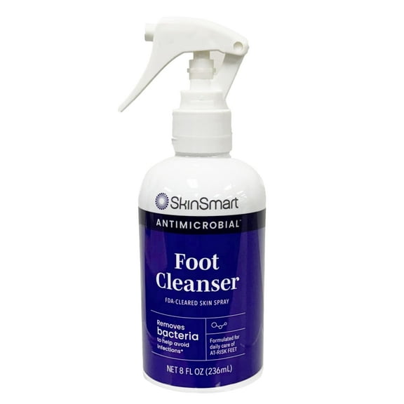SkinSmart Daily Foot Cleanser for At-Risk Feet, Removes Bacteria to Help Avoid Infections, 8 ounce Spray